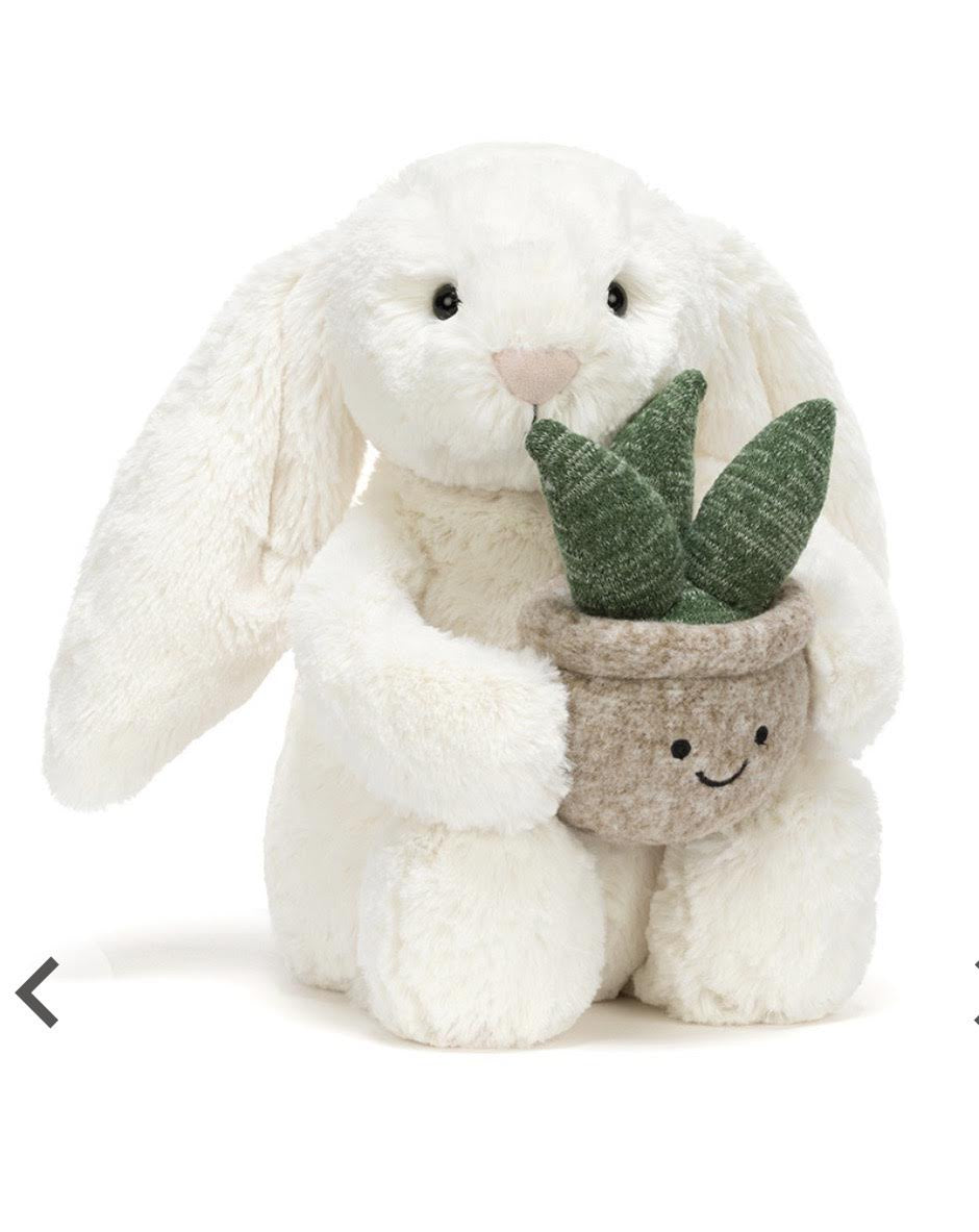 Jellycat Cream Bunny with Plant
