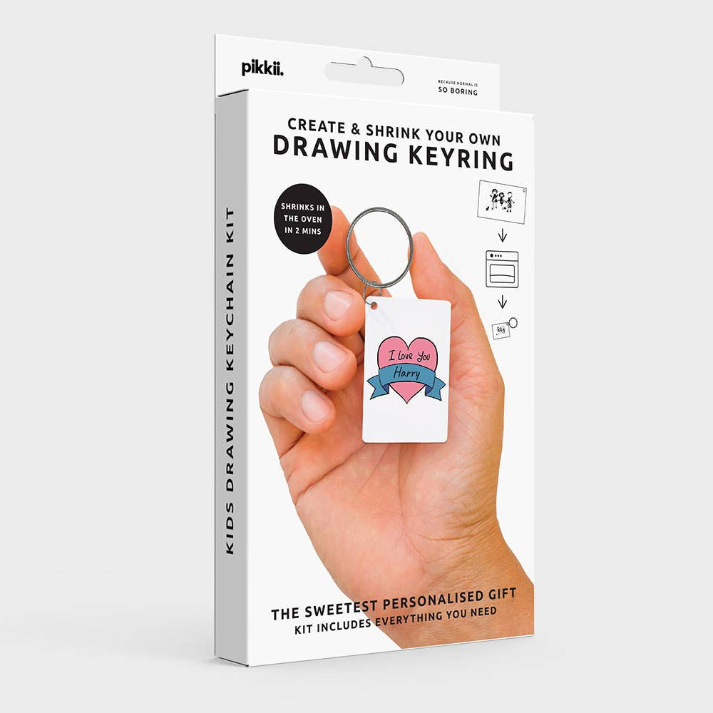 Drawing Shrink Keyring | Diy Personalized Keychain Craft Kit