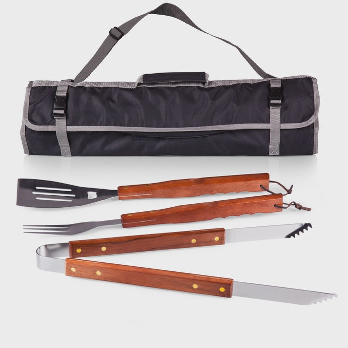 3-Piece Bbq Tote & Grill Set
