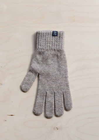 Cashmere & Merino Gloves in Oatmeal- Large