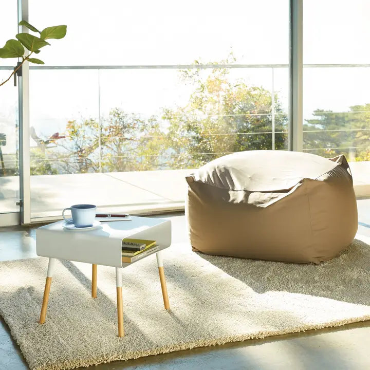 White Side Table with Shelf