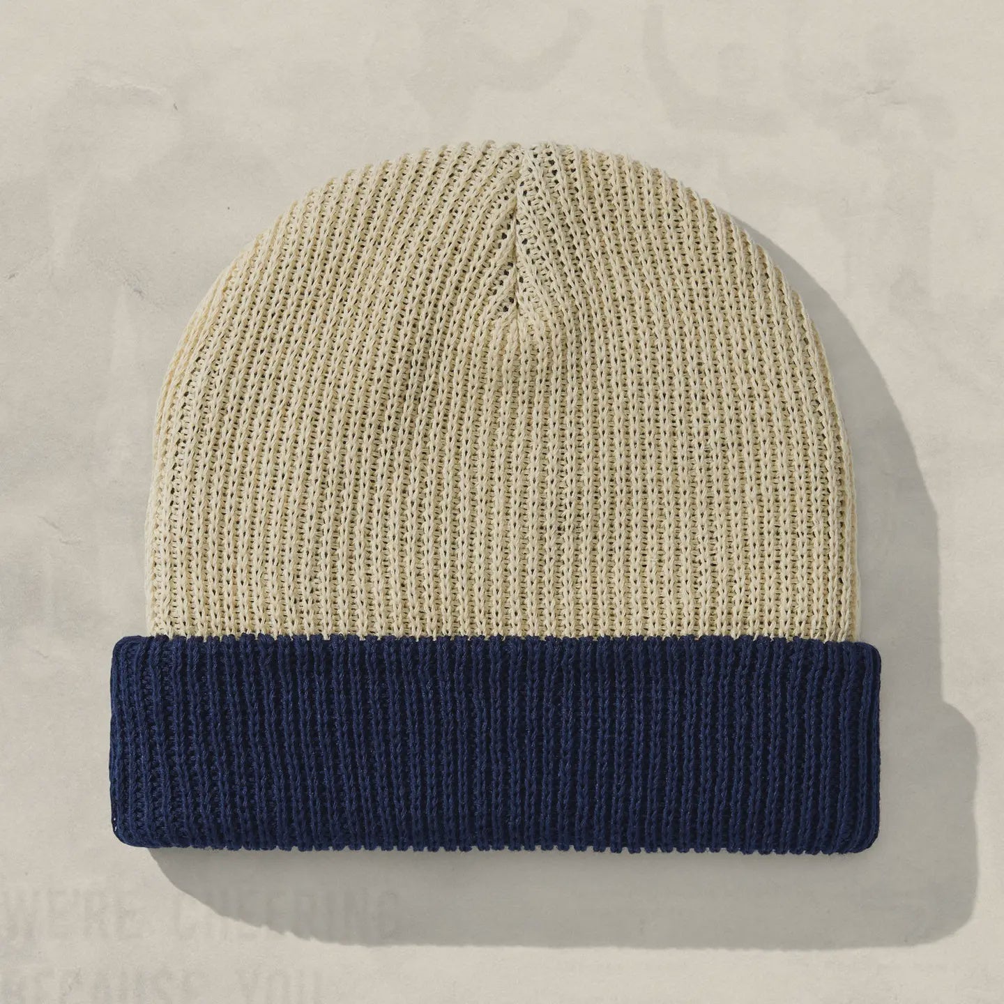 Two- Tone Slacker Beanie- Navy & White