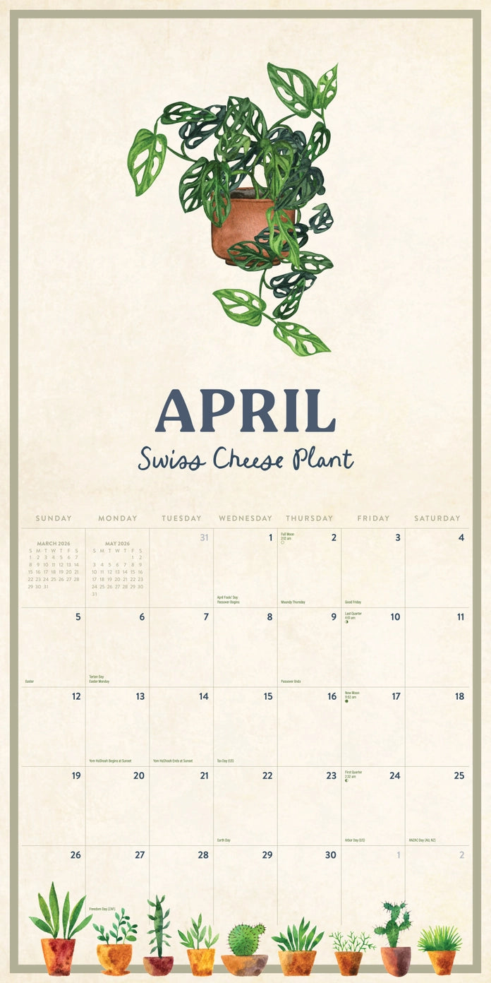 House Plants 2026 Wall Calendar Marble City Press
