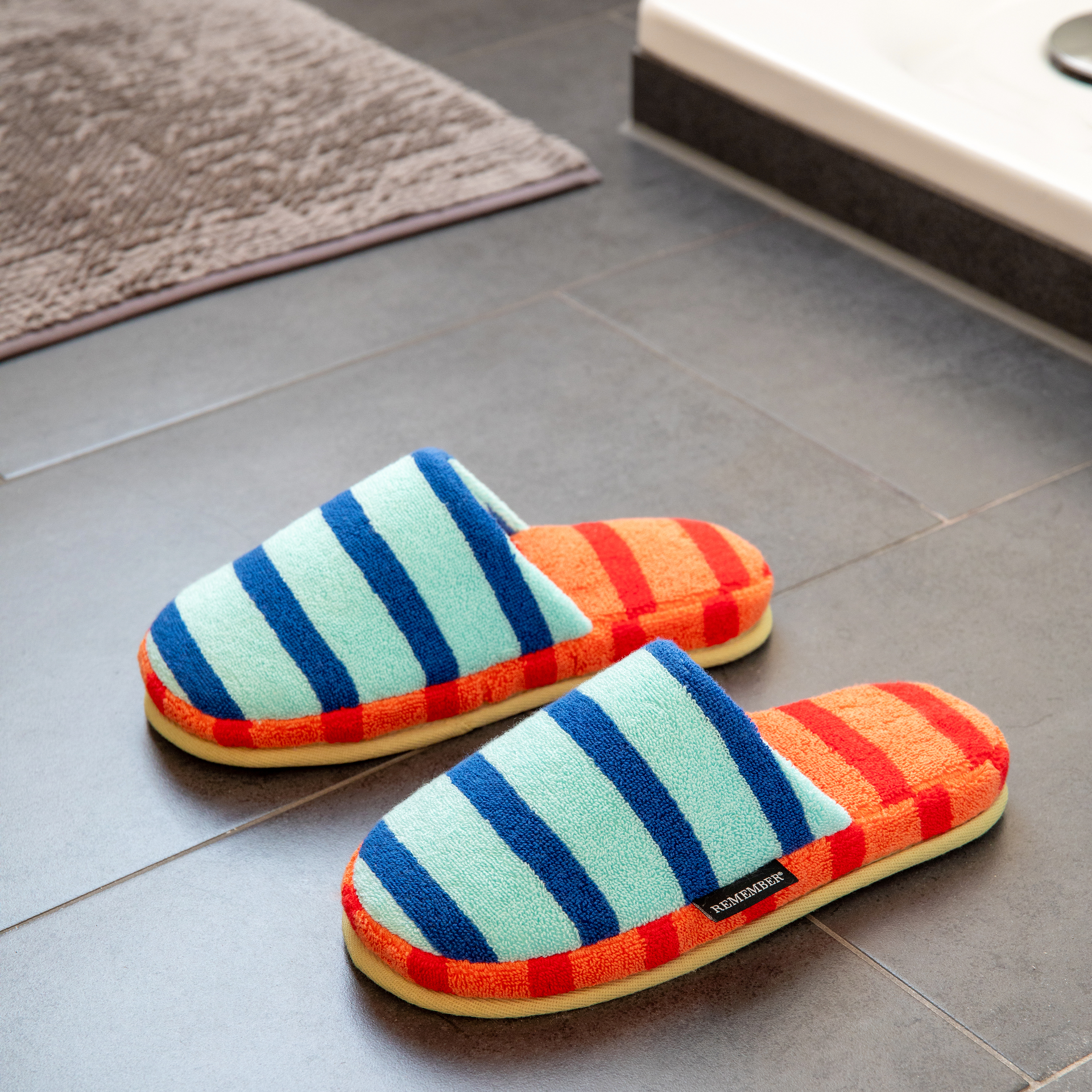 Blue Stripe Mello Slippers- Size 40-45 Euro