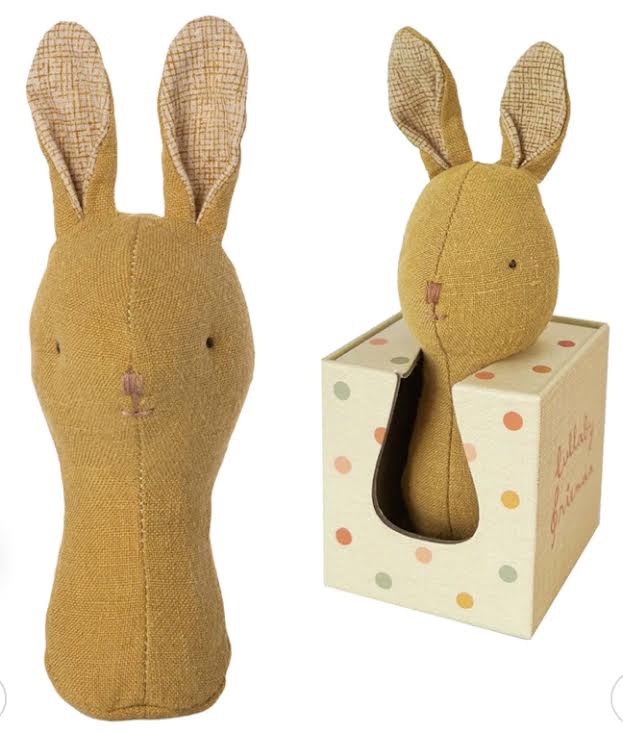 Maileg Bunny Rattle- Dusty Yellow