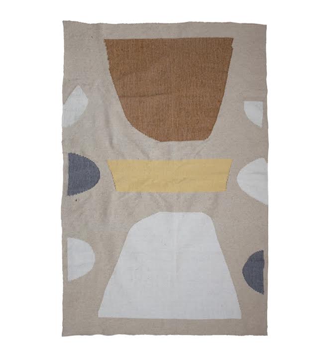 Woven Wool, Jute & Cotton Blend Kilim Rug 5&