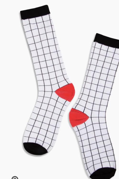 Poketo Classic Crew Socks- Grid
