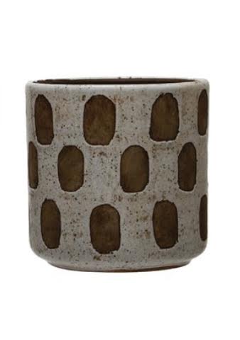 Terracotta Planter with Dashes