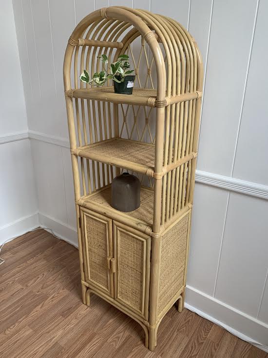 Handwoven Rattan Bookcase - PICK UP ONLY