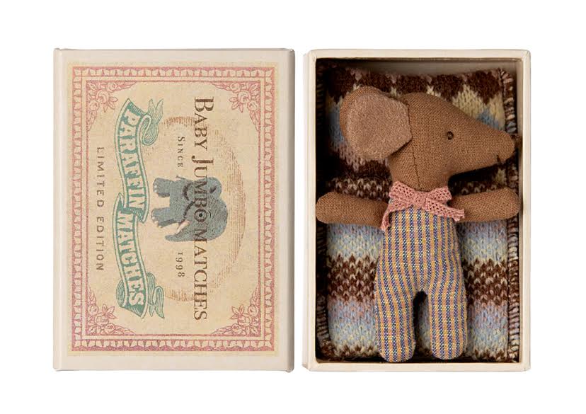 Maileg Sleepy Wakey Baby Girl Mouse in Box