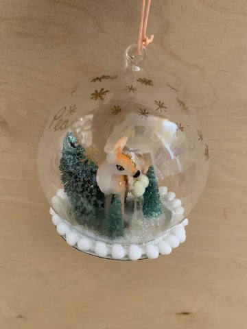 Winter Deer Globe Ornament