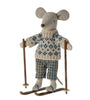 Maileg Winter Mouse with Ski Set- Dad