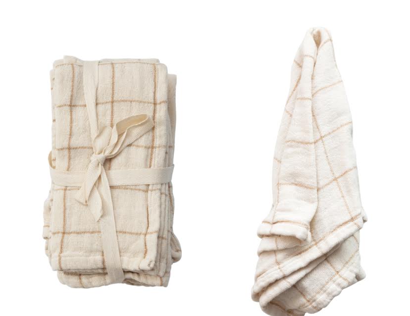 Plaid & Striped Cotton Napkin Set