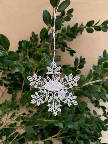 White Lace Snowflake Ornament