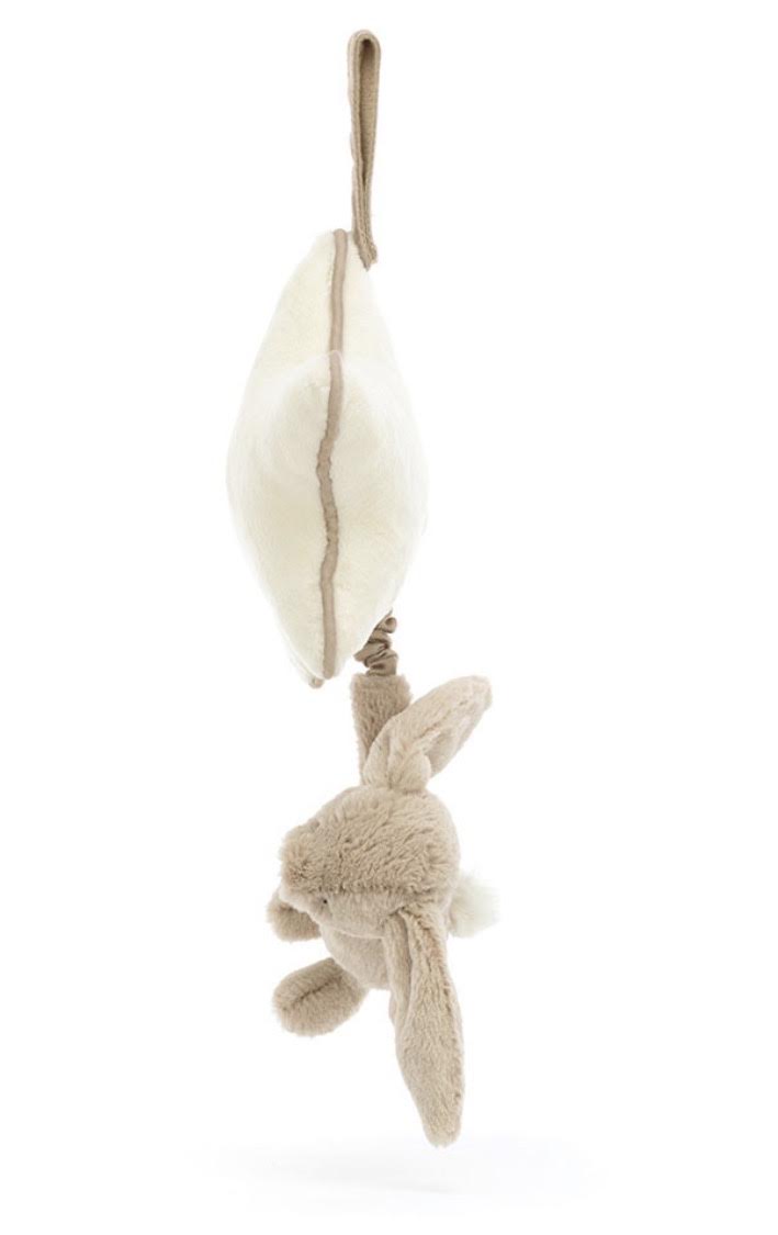 Jellycat Bashful Beige Bunny Musical Pull Toy