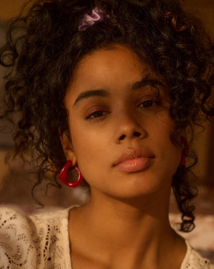 The Sticky Sis Club IL Sole Earrings- Cherry Red