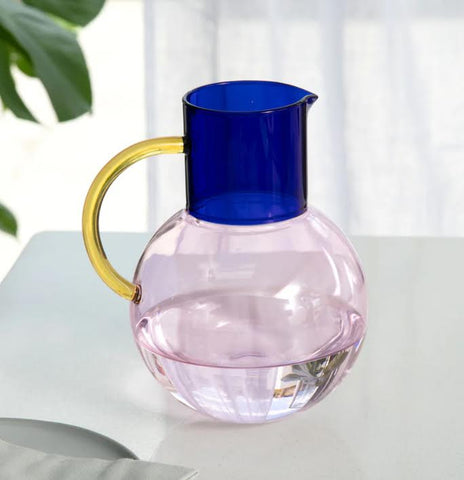 Pablo Glass Jug - Large - Teal Purple Amber