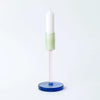 Glass Candlestick - Large - Green / Pink / Blue