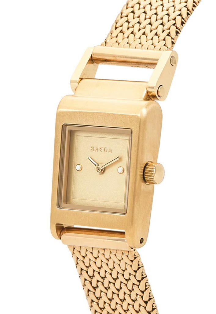 BREDA 'Revel' Gold and Gold and Metal Mesh Bracelet Watch