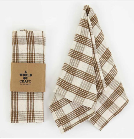 Eco Stina Napkins- 2 pack  Offwhite & Brown