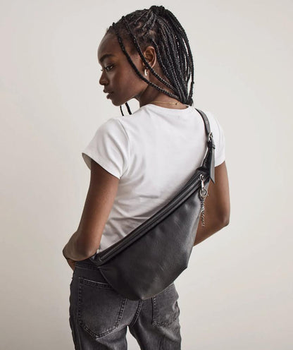 Eve Vegan Crossbody Belt Bag- Black