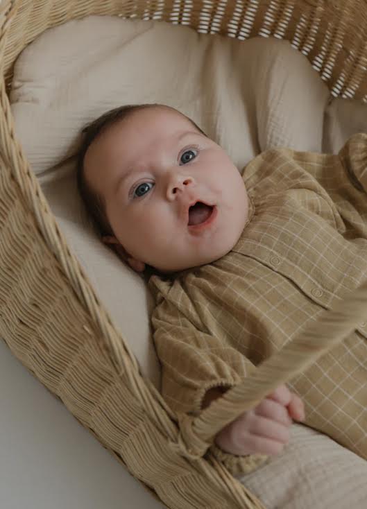 Organic Zoo Grid Checked Onesie