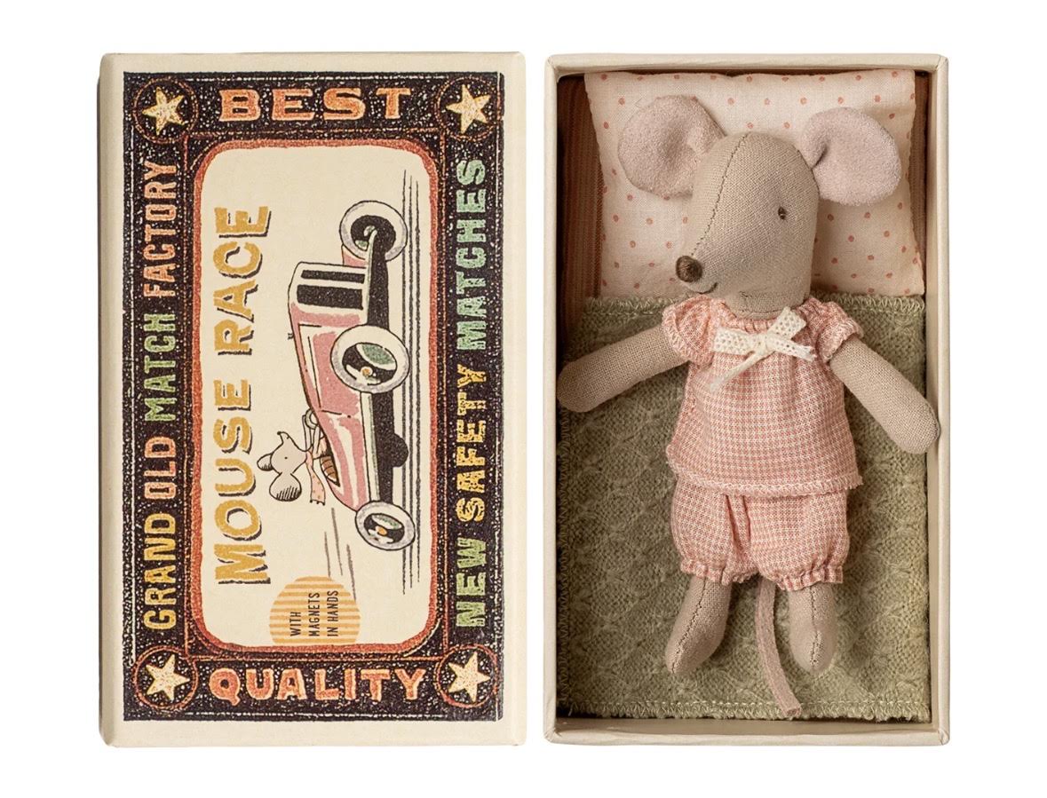 Maileg Little Sister Mouse in Matchbox