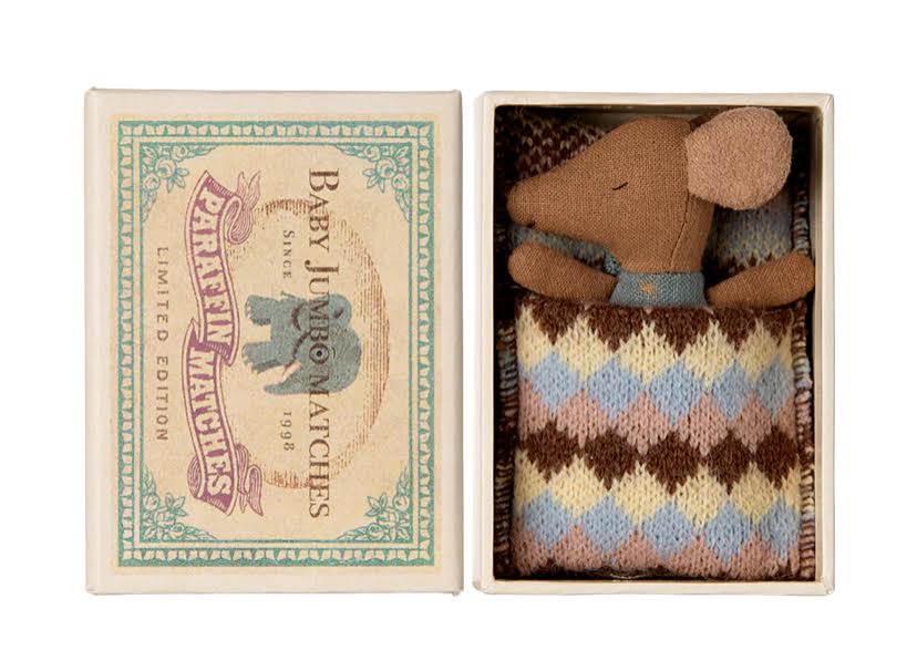 Maileg Sleepy Wakey Baby Boy Mouse in Box