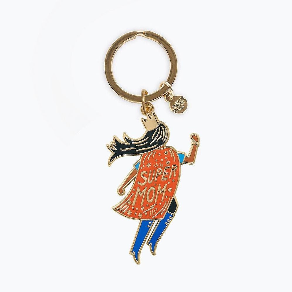 Super Mom Enamel Keychain