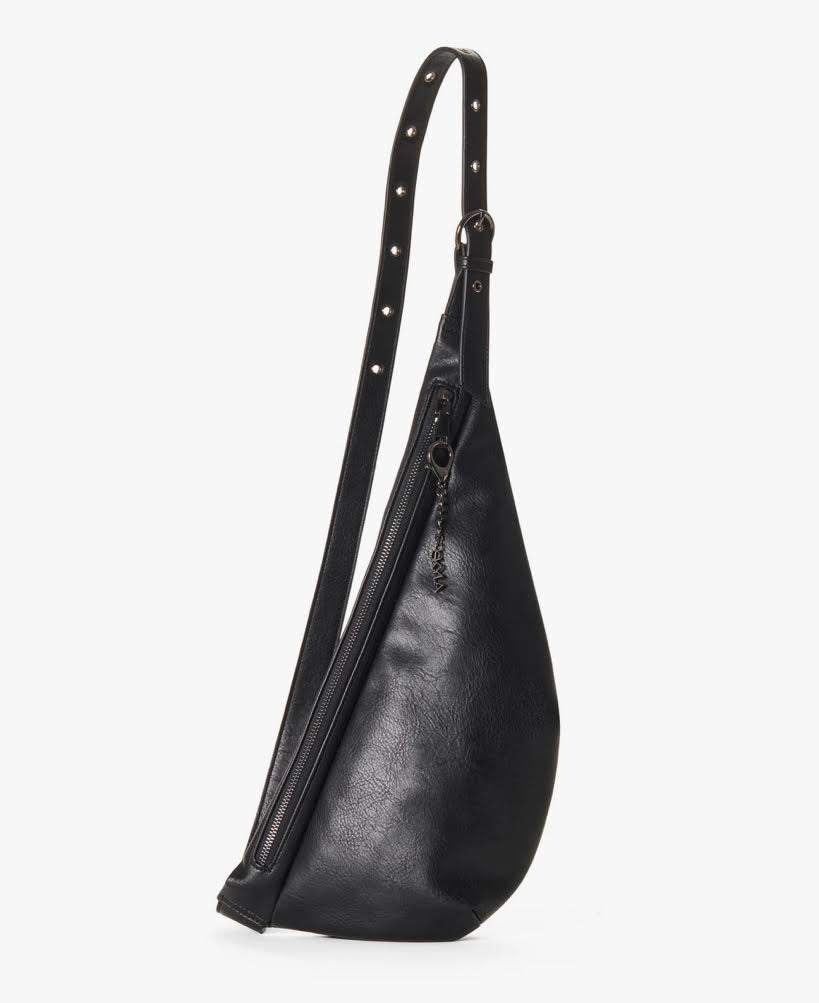 Eve Vegan Crossbody Belt Bag- Black
