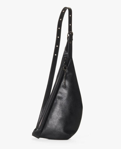 Eve Vegan Crossbody Belt Bag- Black