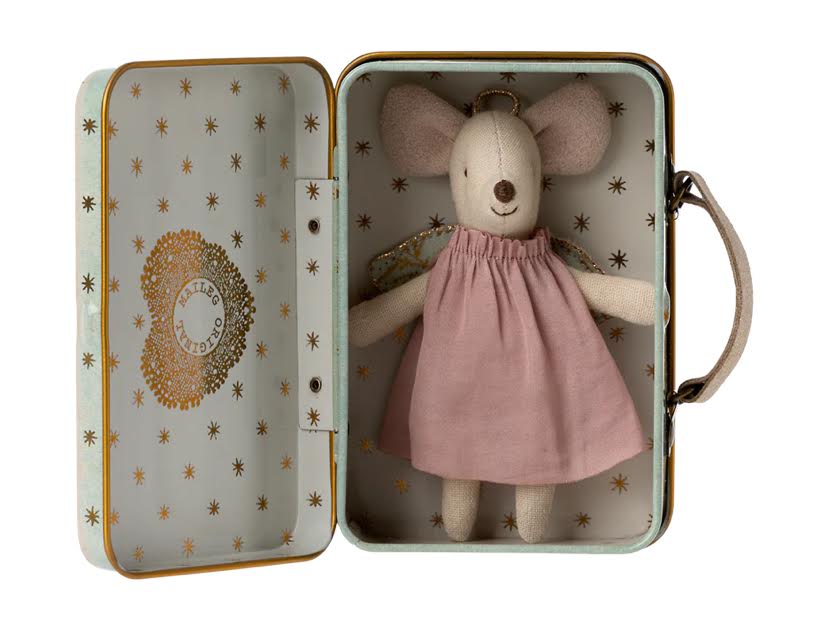 Maileg Angel Mouse in Suitcase