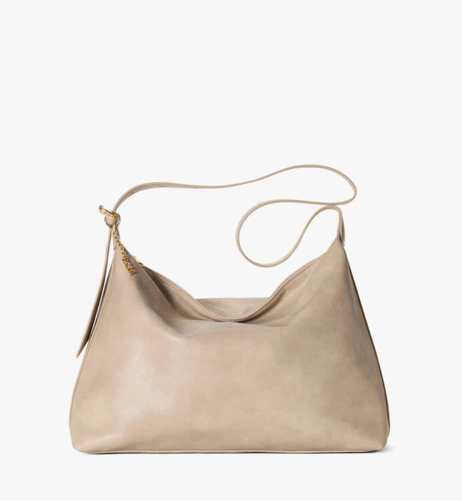 Valerie Vegan Crossbody Hobo Bag- Sand