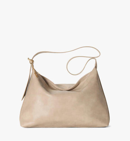 Valerie Vegan Crossbody Hobo Bag- Sand
