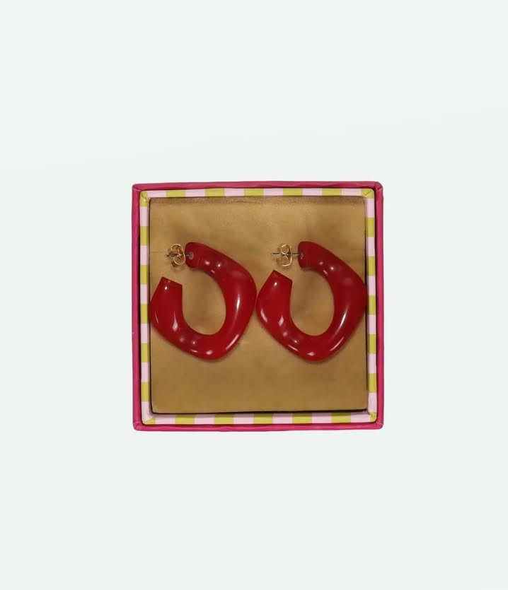 The Sticky Sis Club IL Sole Earrings- Cherry Red