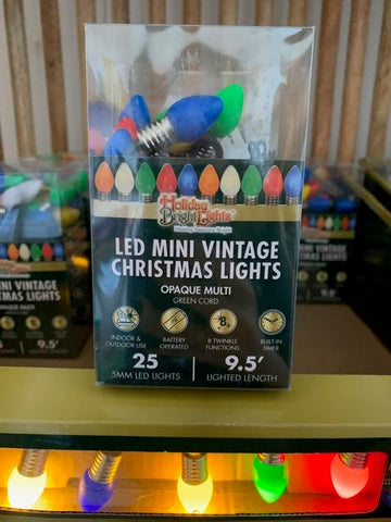 Holiday Bright Lights- Multi-Color LED Mini Vintage Christmas Lights