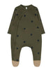 Organic Zoo Olive Dots Suit with Contrast Feet