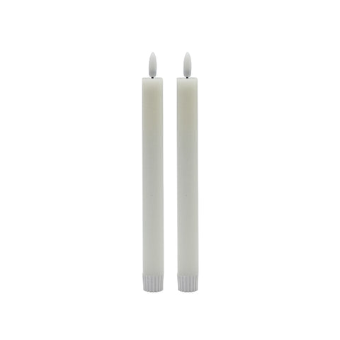 Medium White Flameless Taper Candles