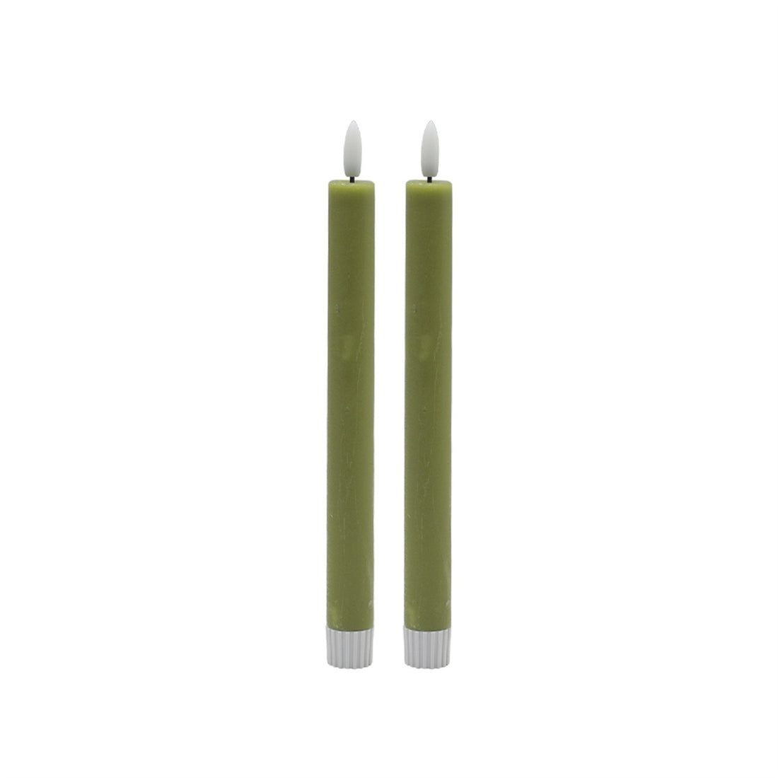Medium Green Flameless Taper Candles