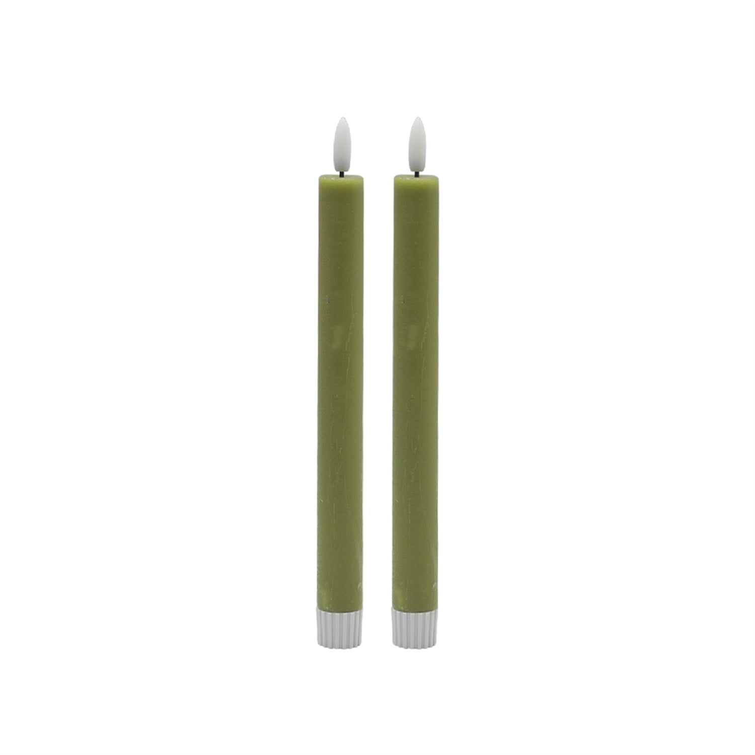 Medium Green Flameless Taper Candles