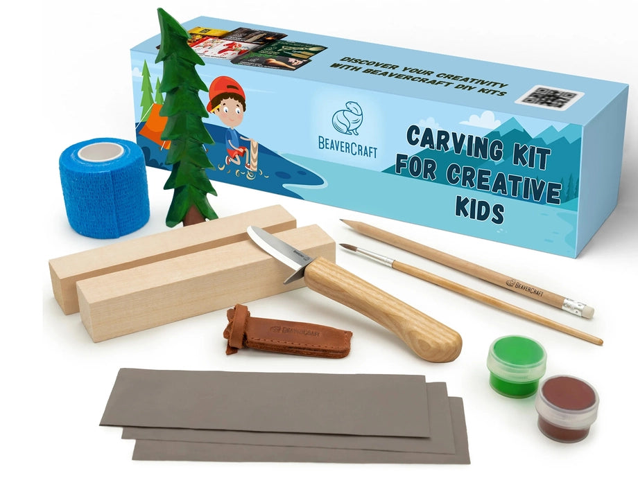 Beaver Craft Spruce Tree Carving Kit
