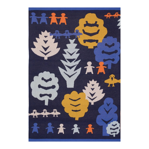 Sophie Home: Cotton Knit Stroller/Pram Baby Blanket - Collage Navy