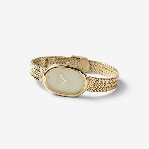 BREDA Women's 'Jane Tethered' Gold and Mesh Bracelet Watch