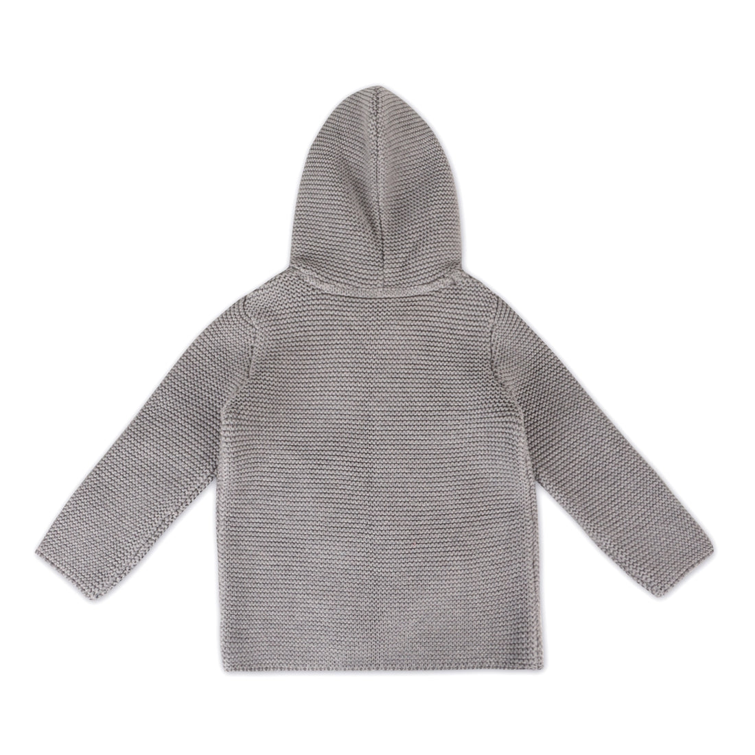 Hooded Button &amp; Pocket Sweater Knit Baby Jacket (Organic) | Heather Grey