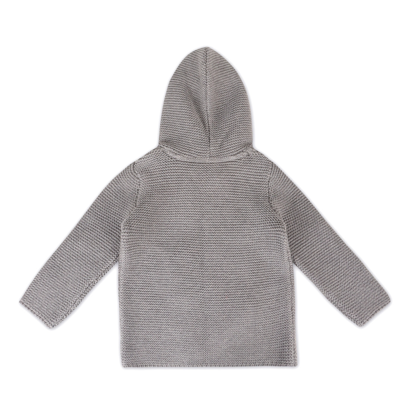 Hooded Button &amp; Pocket Sweater Knit Baby Jacket (Organic) | Heather Grey