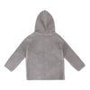 Hooded Button & Pocket Sweater Knit Baby Jacket (Organic) | Heather Grey