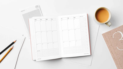 Kinshipped Red A5 Lay Flat 365 Undated Planner