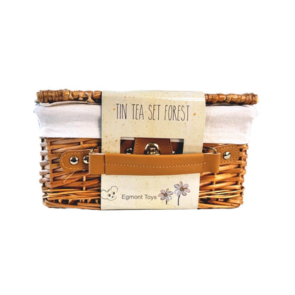Tin Tea Set in Wicker Case