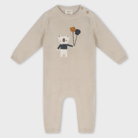 Balloon Bear Jacquard Baby Sweater Knit Jumpsuit (Organic)