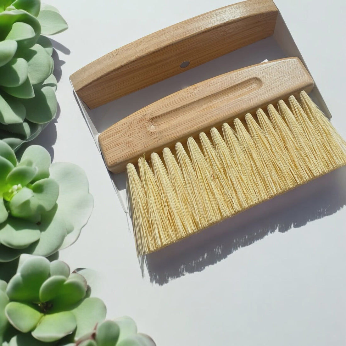 Bamboo Dust Pan &amp; Bamboo Brush